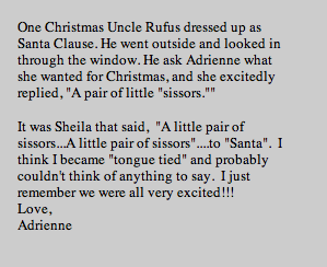 <one christmas uncle rufus dressed up as santa clause>