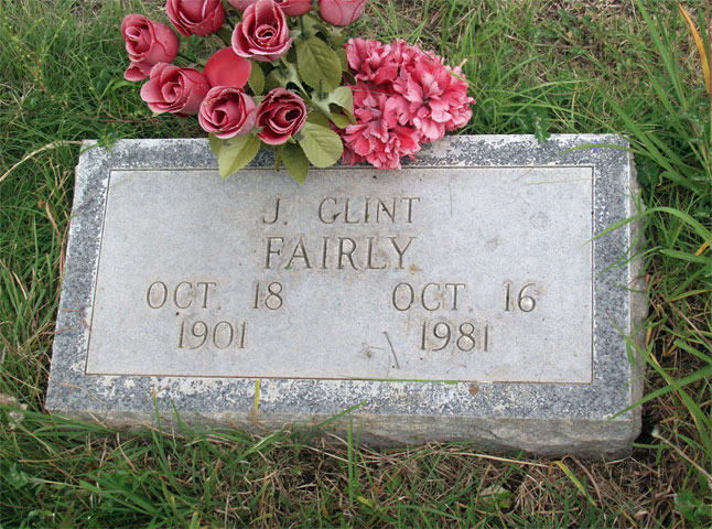 <J. Clint Fairly grave stone 1901 - 1981 Portales NM>