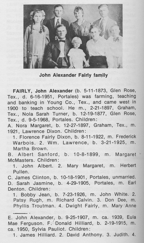 <John Alexander Fairly Family>