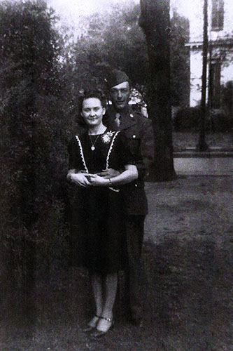 <Frank & Delora 1944. Frank was Killed during WW ll No remains or dog tags were ever found>