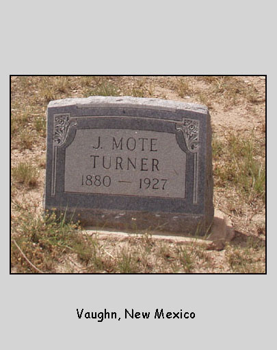 <J. Mote Turner 1880 1927 gravestone Vaughn, nm>