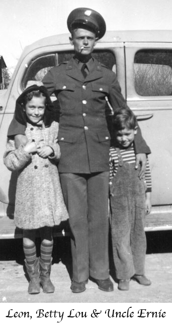 <leon betty lou and uncle ernie, in military uniform>