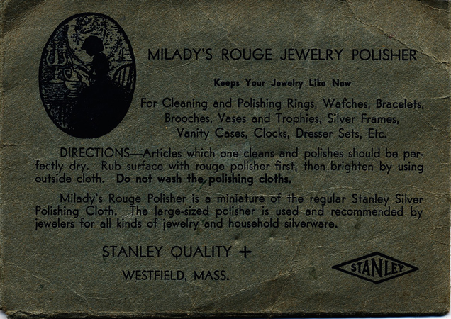 Hardy Downer's Little Black Medical Bag Milady's Rouge Jewelry Polisher Stanley Quality + Westfield, Mass for cleaning and Poilisning Rings Watches clocks dresser sets, etc vases brooches silver frames trophies