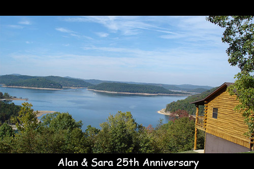<lake cabin alan sara 25th anniversary>